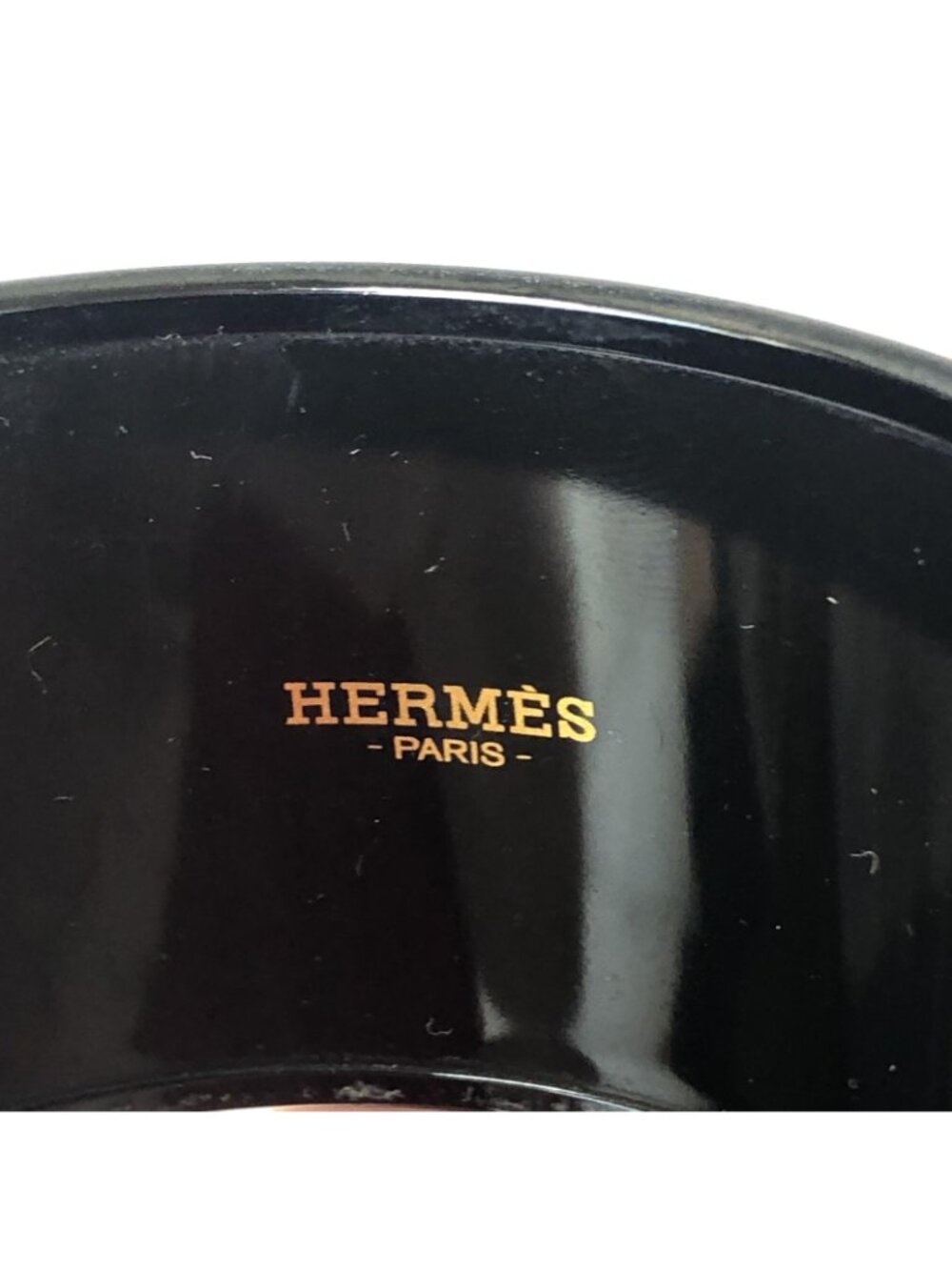 Hermes Printed Enamel Bangle Bracelet Multicolor Chain Link Made In France Box - Picture 4 of 16